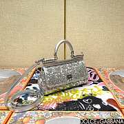 Fortok Dolce & Gabbana Sicily Sequin Embellished Bag Silver 18*11*6cm - 6
