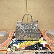Fortok Dolce & Gabbana Sicily Sequin Embellished Bag Silver 20*16*8cm - 2