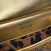 Fortok Dolce & Gabbana Sicily Sequin Embellished Bag Gold 18*11*6cm - 2