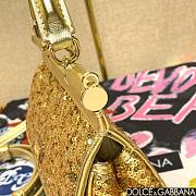 Fortok Dolce & Gabbana Sicily Sequin Embellished Bag Gold 18*11*6cm - 3