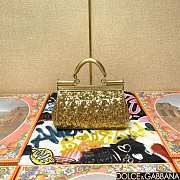 Fortok Dolce & Gabbana Sicily Sequin Embellished Bag Gold 18*11*6cm - 6