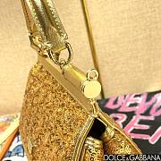 Fortok Dolce & Gabbana Sicily Sequin Embellished Bag Gold 20*16*8cm  - 6