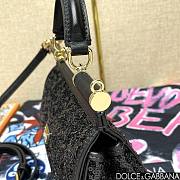 Fortok Dolce & Gabbana Sicily Sequin Embellished Bag Black 18*11*6cm - 3