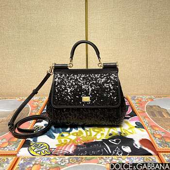 Fortok Dolce & Gabbana Sicily Sequin Embellished Bag Bag 20*16*8cm