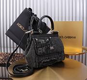Fortok Dolce & Gabbana Sicily Denim Bag Black 20x16x8cm - 4