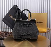 Fortok Dolce & Gabbana Sicily Denim Bag Black 20x16x8cm - 5