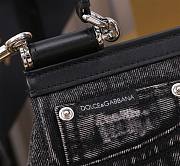 Fortok Dolce & Gabbana Sicily Denim Bag Black 20x16x8cm - 6