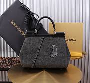 Fortok Dolce & Gabbana Sicily Denim Bag Black 25x20x12cm - 5