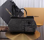 Fortok Dolce & Gabbana Sicily Denim Bag Black 29x18x12cm - 6