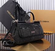 Fortok Dolce & Gabbana Sicily Denim Bag Black 29x18x12cm - 3