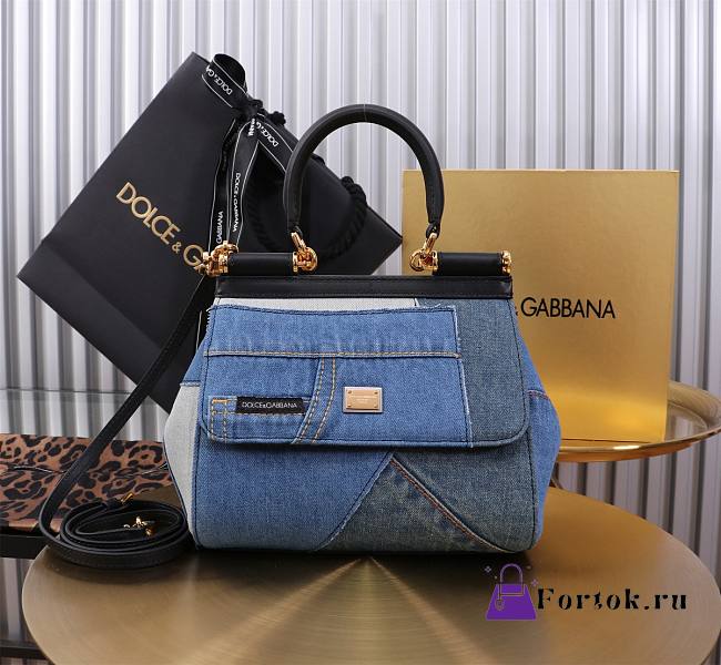 Fortok Dolce & Gabbana Sicily Denim Bag 20x16x8cm  - 1