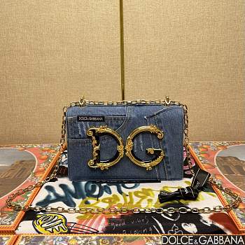 Fortok Dolce and Gabbana Dg Girls Bag In Denim Blue 23*17*6.5cm