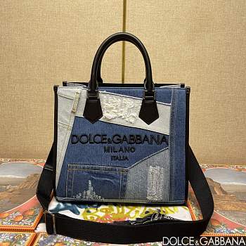 Fortok Dolce & Gabbana Denim Tote Bag 31*27*15cm