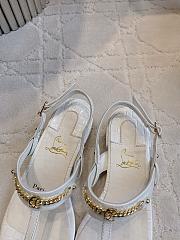 Fortok Christian Louboutin White Sandals Crocodile Patterned  - 6