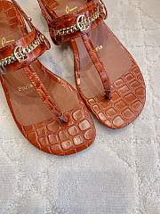 Fortok Christian Louboutin Brown Sandals Crocodile Patterned  - 3