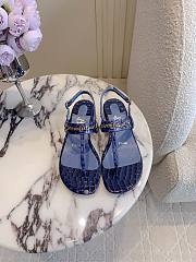 Fortok Christian Louboutin Blue Sandals Crocodile Patterned   - 1