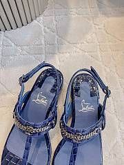 Fortok Christian Louboutin Blue Sandals Crocodile Patterned   - 6