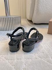 Fortok Christian Louboutin Black Sandals Silver Hardware Crocodile Patterned  - 3