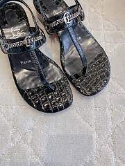 Fortok Christian Louboutin Black Sandals Silver Hardware Crocodile Patterned  - 4