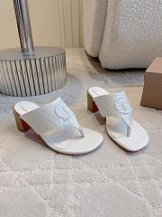 Fortok Christian Louboutin White Sandals Crocodile Patterned Heels 7.5cm - 4