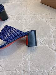Fortok Christian Louboutin Blue Sandals Crocodile Patterned Heels 7.5cm - 4