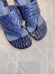 Fortok Christian Louboutin Blue Sandals Crocodile Patterned Heels 7.5cm - 3