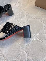 Fortok Christian Louboutin Black Sandals Crocodile Patterned Heels 7.5cm - 2