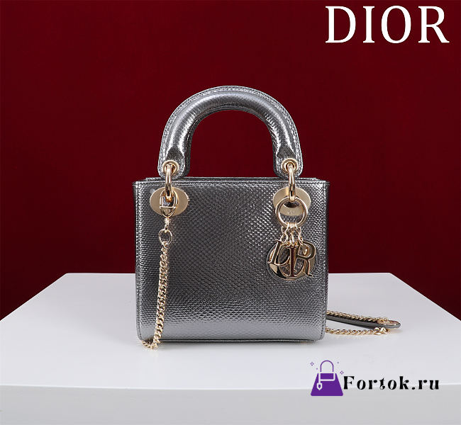 Fortok Dior Lady Dior three-grid snakeskin 17*15*7cm - 1