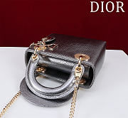 Fortok Dior Lady Dior three-grid snakeskin 17*15*7cm - 3