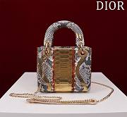 Fortok Dior Lady Dior Mini Bag in Snakeskin 17*15*7cm - 6