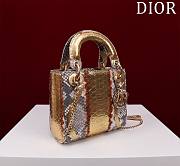 Fortok Dior Lady Dior Mini Bag in Snakeskin 17*15*7cm - 4