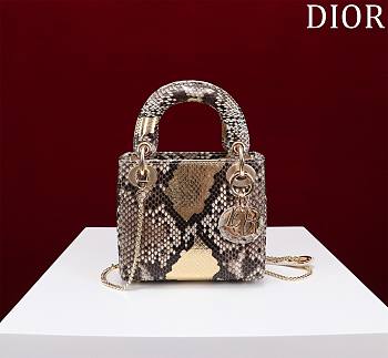 Fortok Dior Lady Dior Mini Bag In Python Leather 17*15*7cm