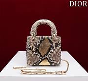 Fortok Dior Lady Dior Mini Bag In Python Leather 17*15*7cm - 4