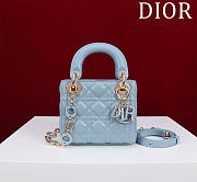 Fortok Lady Dior Mini Bag In Blue 17*15*7cm - 1