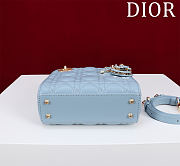 Fortok Lady Dior Mini Bag In Blue 17*15*7cm - 6