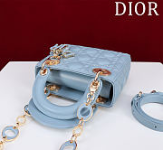 Fortok Lady Dior Mini Bag In Blue 17*15*7cm - 5
