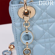 Fortok Lady Dior Mini Bag In Blue 17*15*7cm - 4