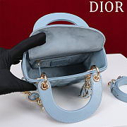 Fortok Lady Dior Mini Bag In Blue 17*15*7cm - 3