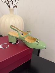 Fortok Gucci Horsebit Slingback Heels 6.5 cm Baby Green - 6