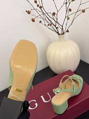 Fortok Gucci Horsebit Slingback Heels 6.5 cm Baby Green - 4