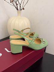 Fortok Gucci Horsebit Slingback Heels 6.5 cm Baby Green - 3