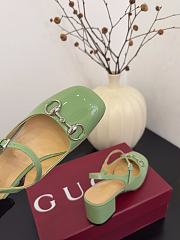 Fortok Gucci Horsebit Slingback Heels 6.5 cm Baby Green - 2
