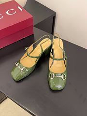 Fortok Gucci Horsebit Slingback Heels 6.5 cm Avocado Green  - 1