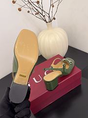 Fortok Gucci Horsebit Slingback Heels 6.5 cm Avocado Green  - 6