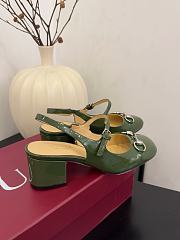 Fortok Gucci Horsebit Slingback Heels 6.5 cm Avocado Green  - 4