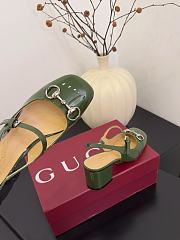 Fortok Gucci Horsebit Slingback Heels 6.5 cm Avocado Green  - 2