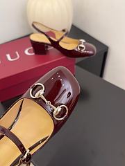 Fortok Gucci Horsebit Slingback Heels 6.5 cm Rouge - 2