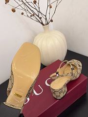Fortok Gucci Horsebit Slingback Heels 6.5 cm GG Supreme Canvas Brown - 6