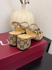 Fortok Gucci Horsebit Slingback Heels 6.5 cm GG Supreme Canvas Brown - 4