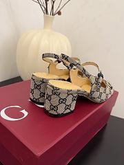 Fortok Gucci Horsebit Slingback Heels 6.5 cm GG Supreme Canvas Navy - 3
